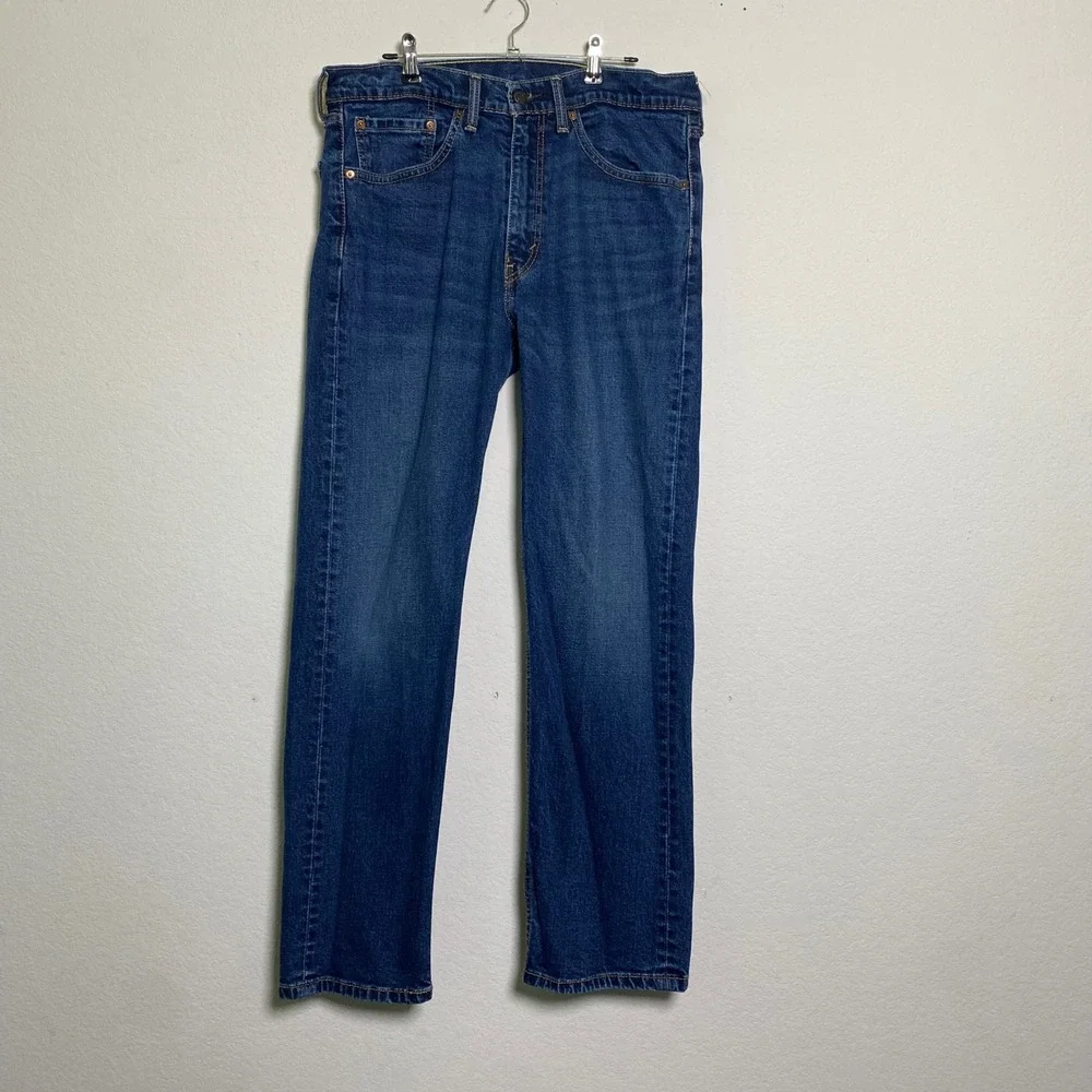 Vintage Levis 505 Dark Wash Mens 34x30 Straight Leg Everyday Casual Western